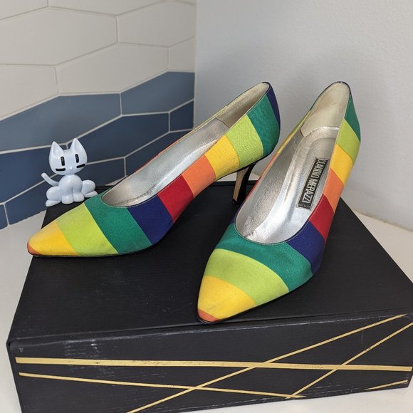 Claudio Merazzi rainbow kitten heels - Picture 1 of 4